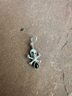 Halloween Collection Sterling Silver & Onyx Skull Charm