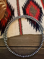 Handcrafted 4mm Sterling Silver Pearl Beaded Wrap Choker Necklace
