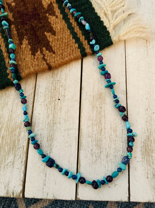 Navajo Multi Stone & Heishi Beaded 32” Necklace