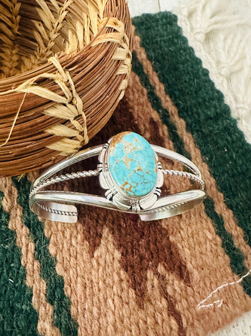 Old Pawn Navajo Turquoise & Sterling Silver Cuff Bracelet