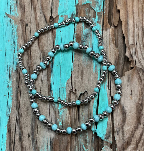 Misty Beaded Stretch Bracelet Set Of 2