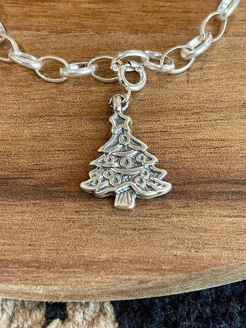 Native Handmade Sterling Silver CHRISTMAS TREE Charm