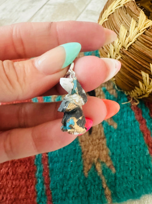 Navajo Hand Carved Blue Mojave Bear Charm