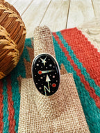 Handcrafted Multi Stone & Sterling Silver Inlay Starry Night Ring by Matthew Jack