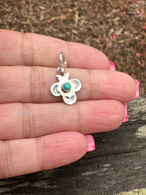 Sterling Silver and Turquoise Mini Cross Charm