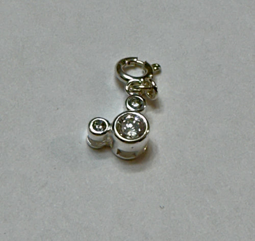 Sterling Silver Mouse Ears CZ Charm