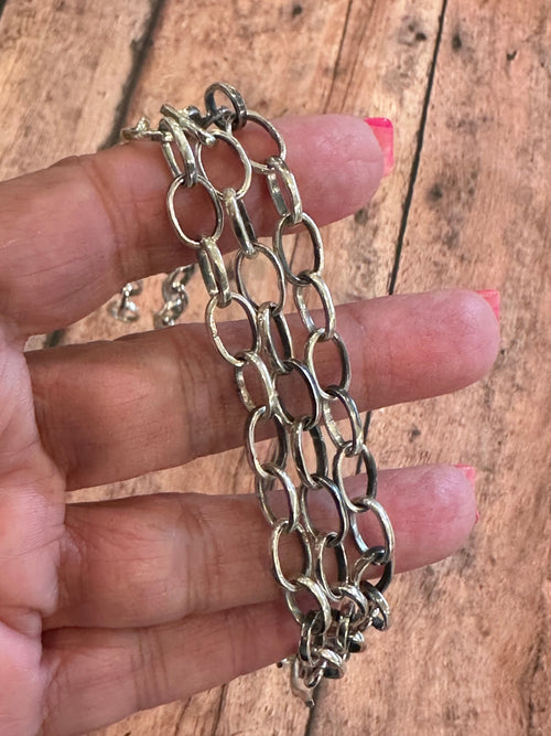 Handmade Sterling Silver Charm Chain Bracelets