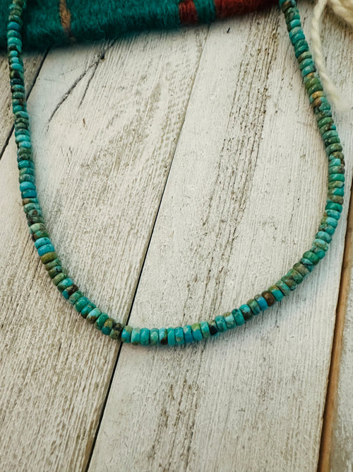 Navajo Turquoise & Sterling Silver Pearl Beaded 16” Necklace