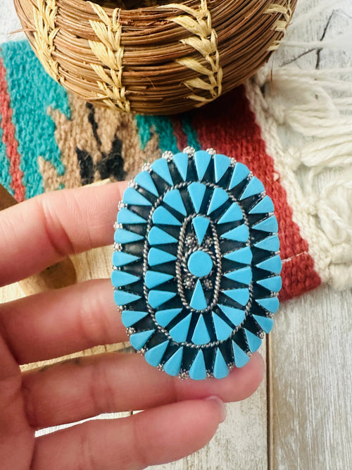 Zuni Sterling Silver & Turquoise Cluster Ring