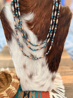 Handcrafted Copper Seed Bead and Turquoise Beaded Necklace