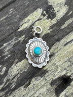 Sterling Silver and Turquoise Concho Charm