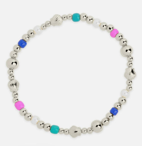 Truvy Shell Beaded Stretch Bracelet