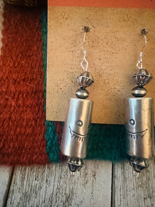 Handcrafted Sterling Silver Beaded Dangle Earrings
