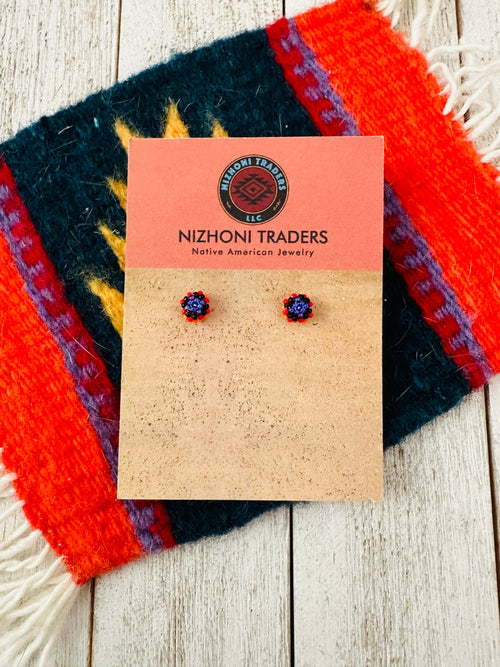 Navajo Handmade Beaded Stud Earrings