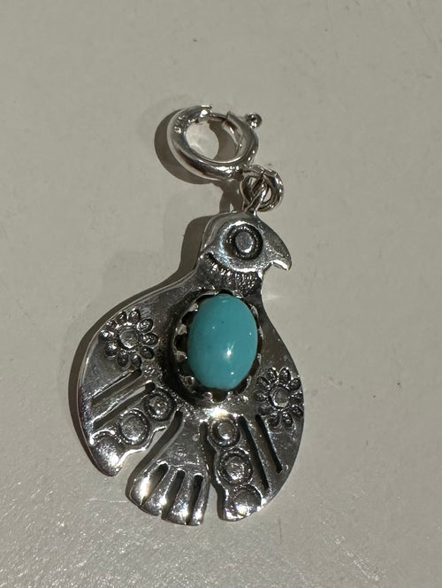 Sterling Silver and Turquoise Mini Thunderbird Charm