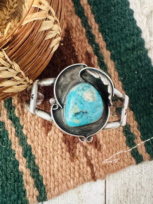 Old Pawn Navajo Turquoise & Sterling Silver Cuff Bracelet