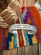 Handcrafted Old Pawn Sterling Silver Cuff Bracelet by Nora Bill