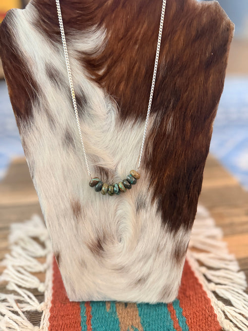 Handmade Sterling Silver & Turquoise Beaded Necklace