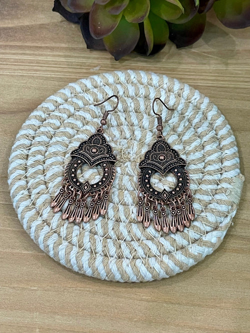 Vintage Handmade Copper Dangle Earrings