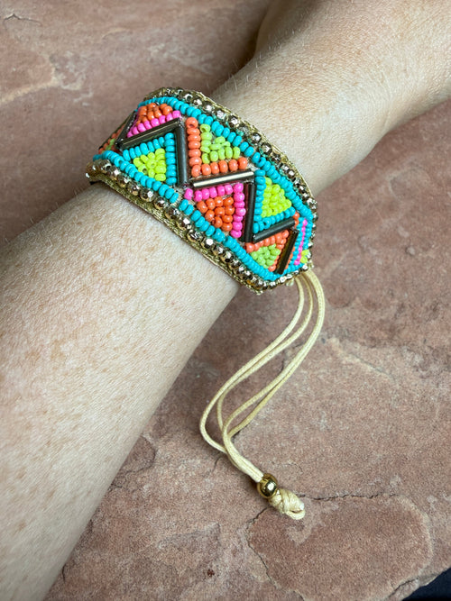 “The Golden Collection” Handmade Adjustable Beaded Bracelet or Anklet