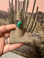 Beautiful Handmade Sonoran Mountain And Sterling Silver Adjustable FLOWER Ring