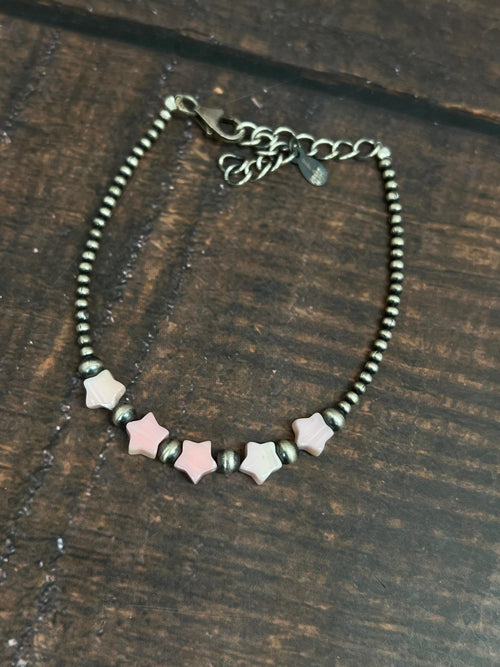 Handmade Sterling Silver Orange Dahlia Beaded Bracelet with Signed Nizhoni (7)