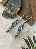 Handmade Sterling Silver Hook Dangle Beaded Earrings