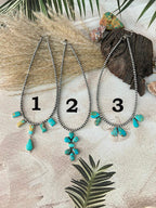 Handmade Sterling Silver Santa Maria Turquoise Beaded Necklace "Signed Nizhoni"