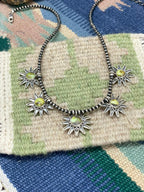 Handmade Sterling Silver Palomino Turquoise Beaded Necklace "Signed Nizhoni"