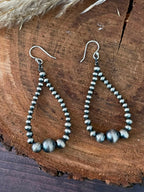 Handmade Sterling Silver Hook Dangle Beaded Earrings