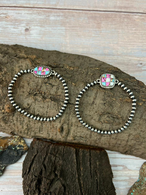 Handmade Sterling Silver Beaded Cotton Candy Bracelet