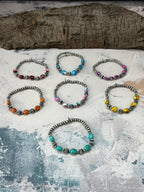 Handmade Sterling Silver Multi Stone Beaded Bracelet