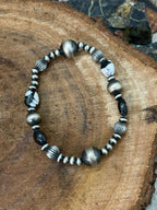 Handmade Sterling Silver Beaded White Buffalo Chain Bracelet (7)