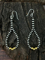Handmade Sterling Silver Beaded Hook Dangle Earrings