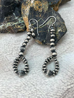Handmade Sterling Silver Beaded Hook Dangle Earrings