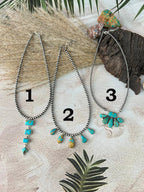 Handmade Sterling Silver Santa Maria Turquoise Beaded Necklace "Signed Nizhoni"