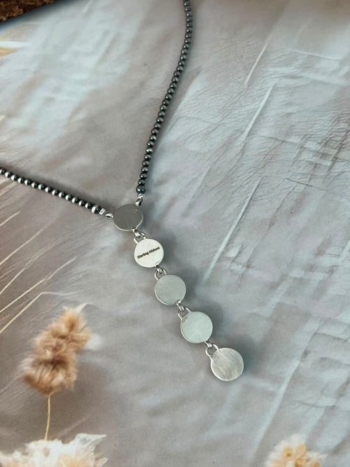 Handmade Sterling Silver Christmas Dahlia Collection: Beaded Necklace Signed Nizhoni