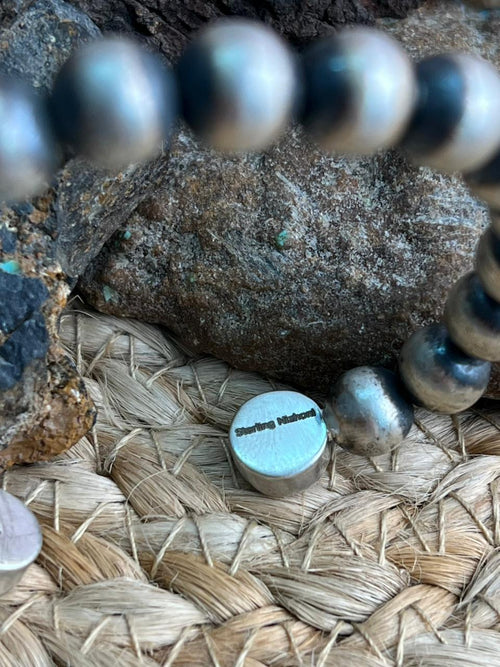 Handmade Sterling Silver Beaded Cotton Candy Cuff Bracelet "Signed Nizhoni"