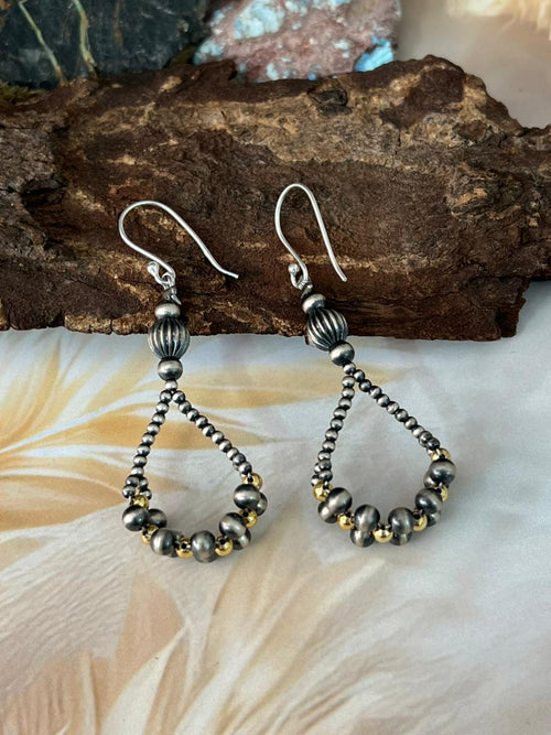 Handmade Sterling Silver Beaded Hook Earrings