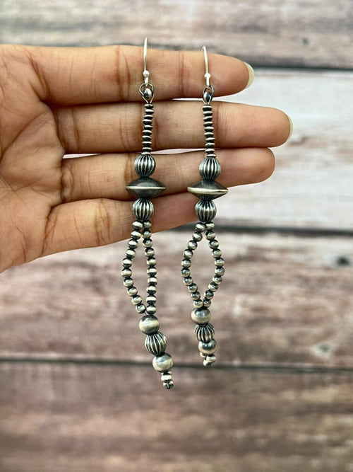Handmade Sterling Silver Beaded Hook Earrings
