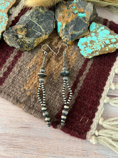 Handmade Sterling Silver Beaded Hook Earrings