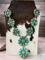 Handmade Sterling Silver Mantis Turquoise Beaded Necklace with Signed Nizhoni