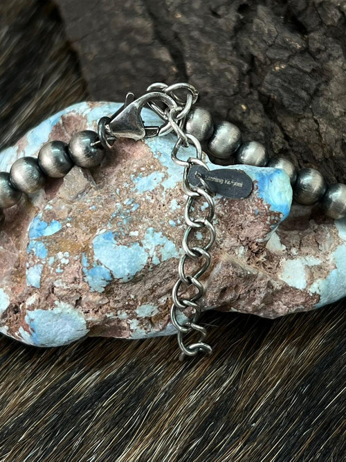 Handmade Sterling Silver Cotton Candy Beaded Necklace "Signed Nizhoni"