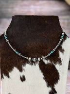 Handmade Sterling Silver Kingman Turquoise Beaded Necklace with Signed Nizhoni (8)