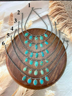 Handmade Sterling Silver Santa Maria Turquoise Beaded Necklace "Signed Nizhoni"
