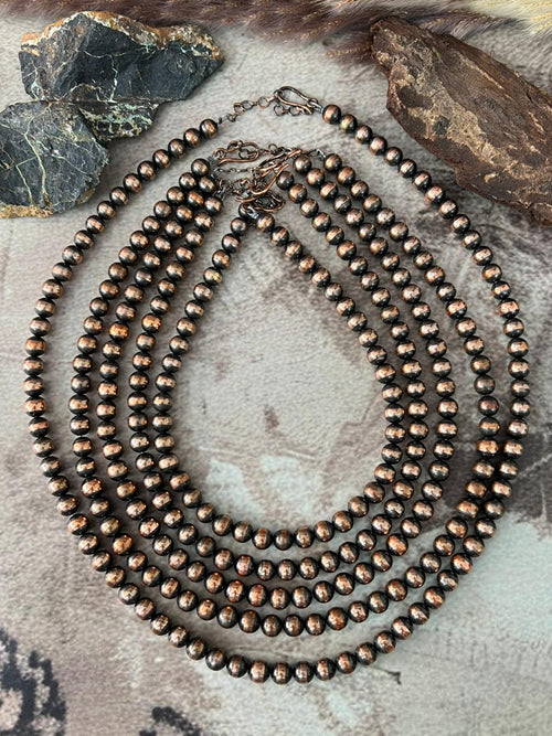 Handmade Copper Beaded 8MM Necklace