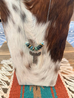 Handmade Sterling Silver & Turquoise Beaded Totem Pole Necklace