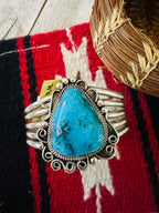 Old Pawn Navajo Sterling Silver & Turquoise Cuff Bracelet