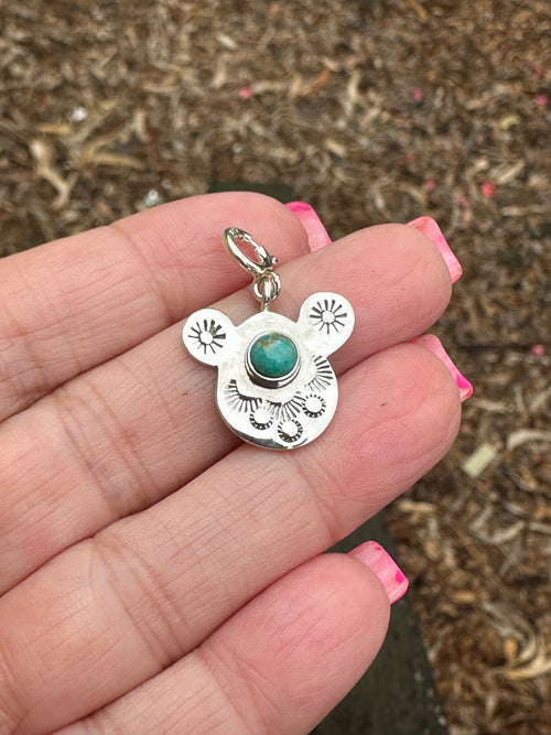 Sterling Silver and Turquoise Teddy Charm