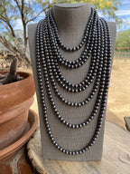 Navajo Pearl Style Sterling Silver Pearls 12mm 30 inch